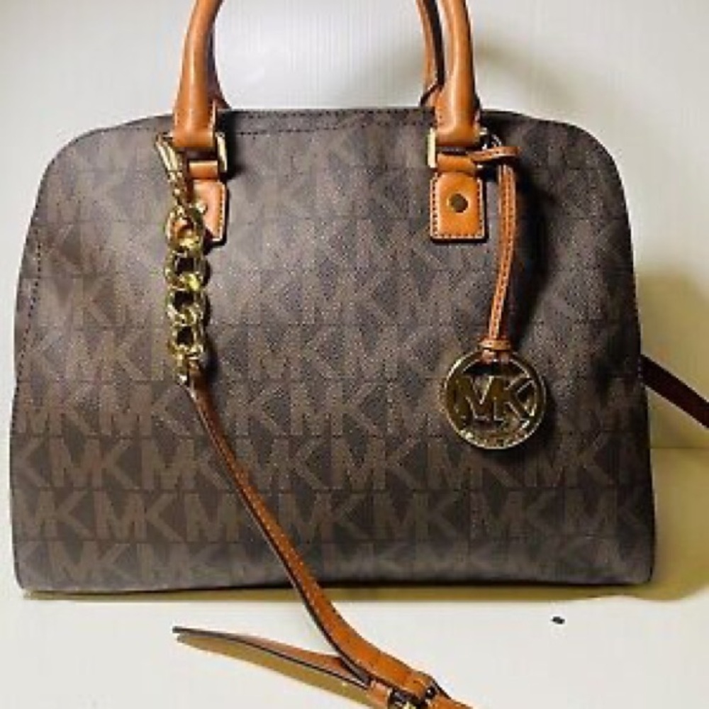 Michael Kors Brown Satchel with Gold Hardware